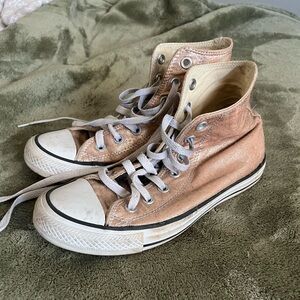 Gold Converse High Tops